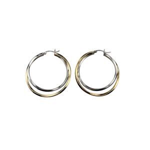 SLC Sterling Silver & Vermeil Hoop Pierced Earrings